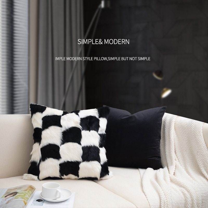 厂货批发新款山羊毛抱枕套奶油枕客厅样板戏靠枕套沙发系列风抱