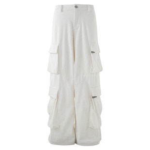 BJHG不计后果灯芯绒厚工装裤男冬季新款潮牌美式休闲裤宽松长裤女