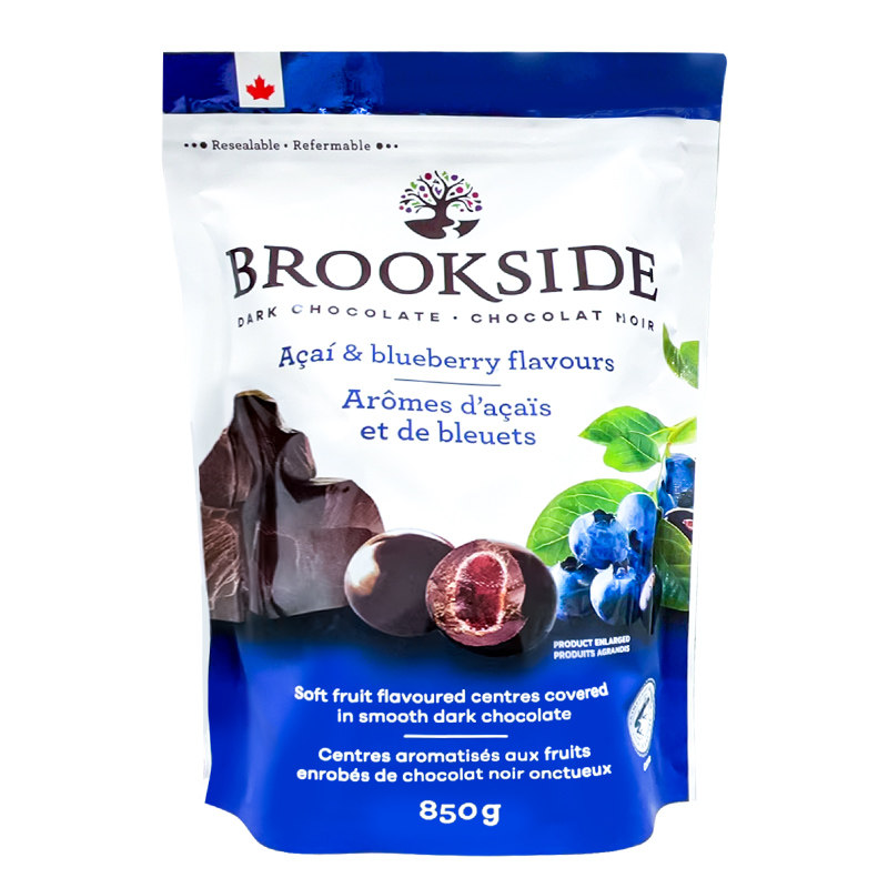 进口brookside贝客诗黑巧克力豆蓝莓夹心850g零食礼物 部分临期
