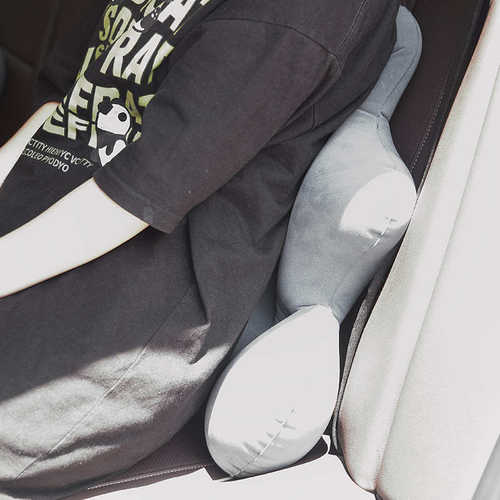 按压充气腰垫飞机腰枕长途旅行腰靠护腰靠垫腰托睡觉神器高铁便携