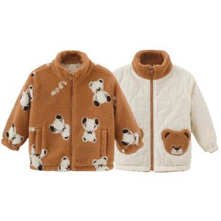 【双面穿】PawinPaw卡通小熊童装冬季男女宝宝正反两穿保暖外套