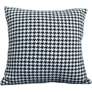 轻奢简约现代棉麻千鸟格抱枕黑白格靠枕设计师客厅沙发棋盘格靠垫