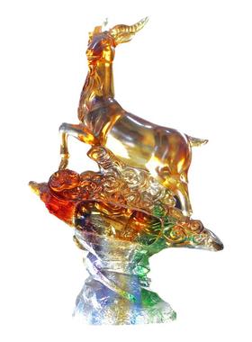 琉璃如意生肖羊摆件送礼工艺品