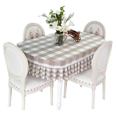 简约格子桌布小方格椭圆形台布