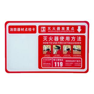灭火器放置点标识牌消防栓消火栓使用方法生产车间安全标签贴纸器材警示警告检查卡标识门箱年检指示牌定制