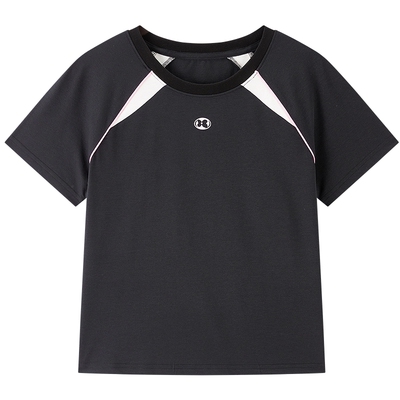 【商场同款】乐町撞色拼接短袖夏季新款运动风蝴蝶花T恤C2CNG2307