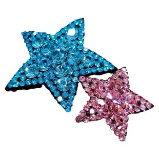 米龙原创网红星星水钻少女简约刘海碎发边夹满钻真皮软底发夹发饰