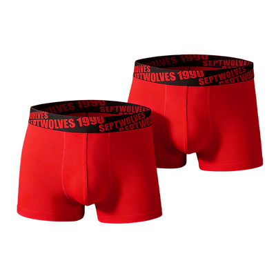 七匹狼本命年大红纯棉抗菌内裤男