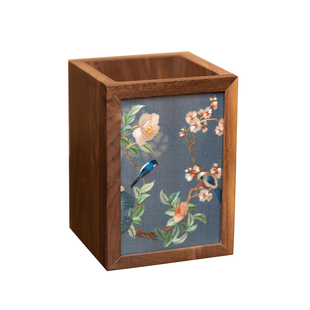 苏绣笔筒新中式书房摆件国风刺绣工艺品文创伴手礼品老师朋友礼物