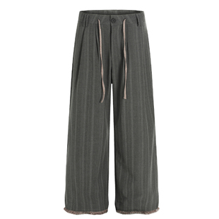 2Messages 美式复古竖纹休闲裤男宽松直筒阔腿垂感cleanfit情侣裤