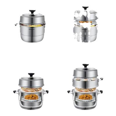 加厚304不锈钢三层蒸锅