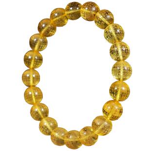 正品天然琥珀心经金珀圆珠手串女款 俄料鸡油黄佛珠手链男款女士
