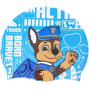 汪汪队儿童泳帽男童防水不勒沙滩硅胶帽2024夏季女孩宝宝游泳装备