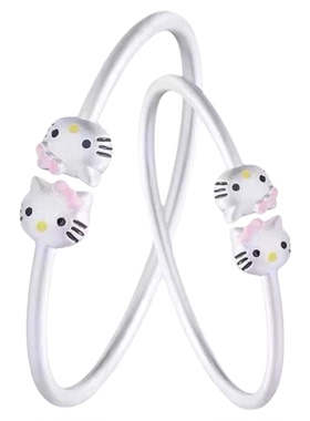 卡通hellokitty凯蒂猫手镯女母子一对开口儿童小孩送生日礼物饰品