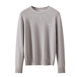 春竹100%纯羊绒秋冬新款圆领字母绣标洋气保暖毛衣女高品质羊绒衫