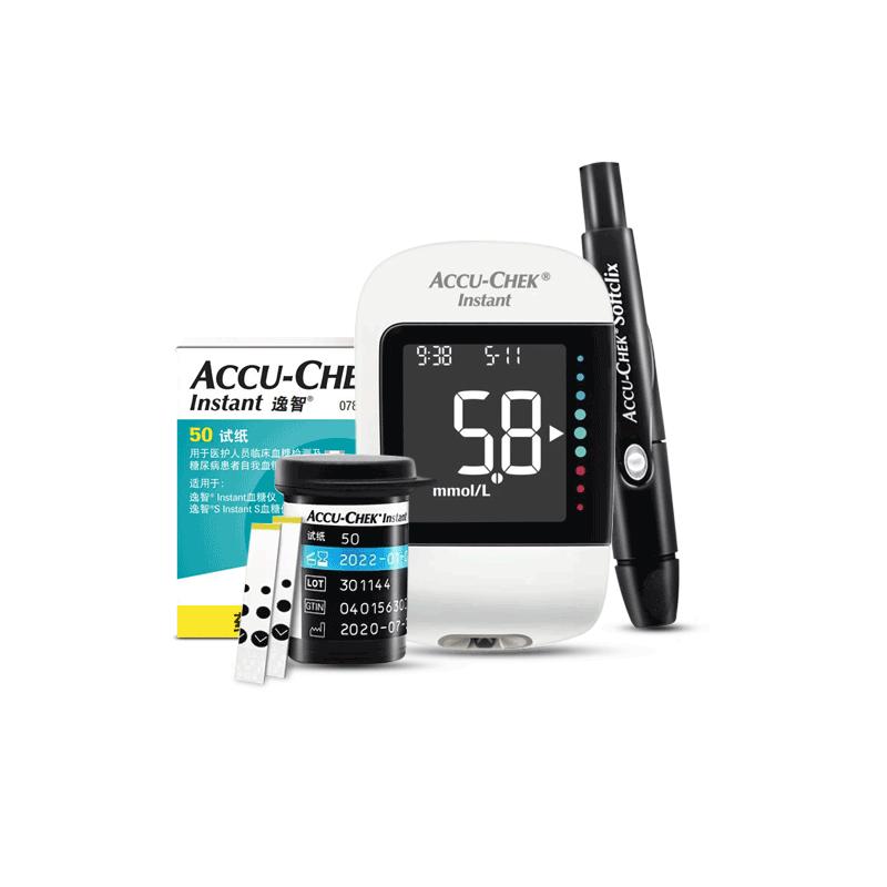 罗氏ACCU-CHEK Instant逸智血糖仪医用家用免调码100片进口试纸条