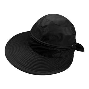 遮阳帽子女夏季防晒宽檐拉链空顶帽遮脸骑行太阳帽户外休闲大檐帽