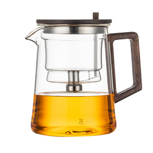 2025新款飘逸杯泡茶壶玻璃内胆锌合金加厚茶水分离过滤不掉盖茶具