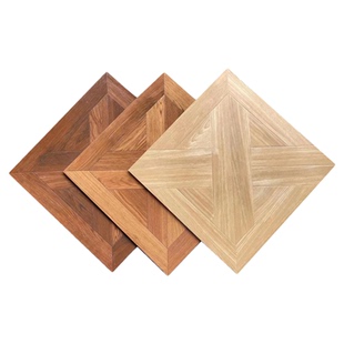 美式地砖鱼骨纹木纹瓷砖600x600中式拼角花砖仿古卧室阳台地板砖