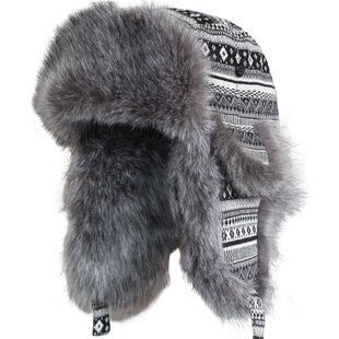 KAMOSA新款雷锋帽男士款冬季女款加厚保暖仿狐狸毛防寒东北护耳帽