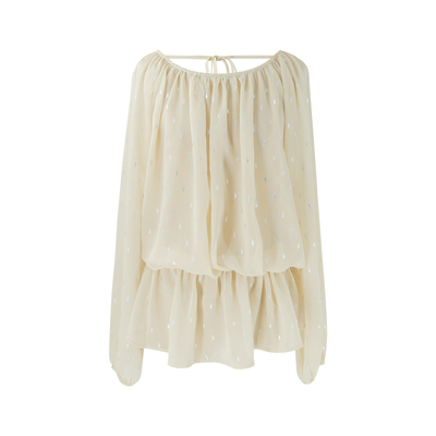 SYT自制透感收腰雪纺上衣T恤