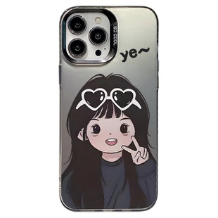 New Couple Cartoon Case 适用iPhone 16/15 Pro Max/14 Cute Matching Design Premium Protective Cover