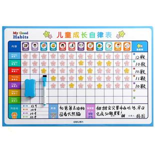 得力儿童成长自律表奖励墙贴磁力贴孩子积分卡小学生家用学习记录时间管理好习惯养成行为奖罚计划表幼儿园
