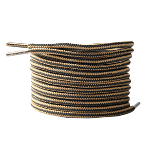 圆4毫米粗双色编织工装靴鞋带绳男女棕黑色百搭马丁适用斯凯奇靴