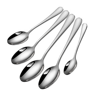 勺子不锈钢汤勺西餐具长柄搅拌勺咖啡勺甜品儿童匙茶更调羹小勺子