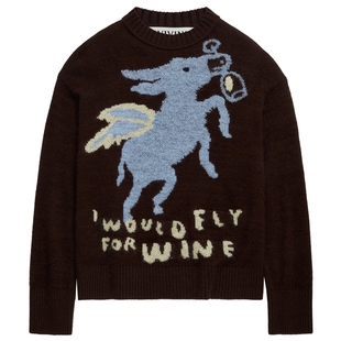 IIIVIVINIKO2025冬新款艺术家合作系列宽松嵌花毛衣女M540142662D