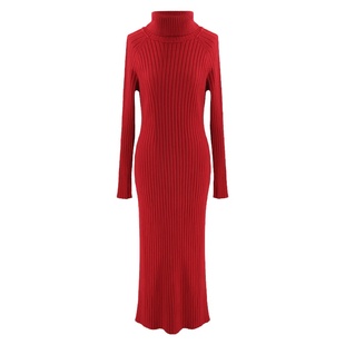 SYT扛起球百搭毛衣打底裙女秋冬新款修身显瘦加厚高领针织连衣裙