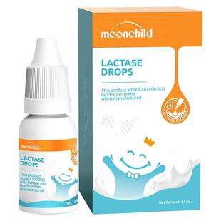 年糕妈妈推荐月宝乳糖酶滴剂新生婴幼儿宝宝乳糖不耐酸性奶粉伴侣