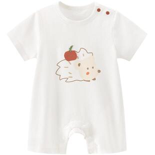 【轻氧棉】夏季宝宝短袖连体衣薄款婴幼儿哈衣爬爬服凉感可爱外出