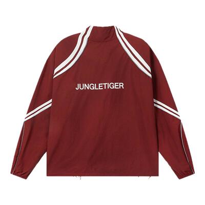 丛林老虎织带运动拼接立领夹克男