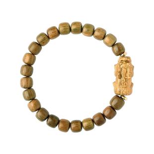 绿檀貔貅手串女男款佛珠木质天然檀木檀香文玩老型本命年情侣手链