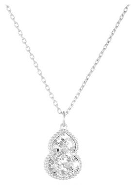 AHCHOO 静奢百搭碎冰冰葫芦吊坠项链S925纯银爆闪福禄锁骨毛衣链