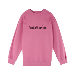 伊纳芙洋气宽松慵懒圆领卫衣女冬季新款美式纯棉休闲长袖字母T恤