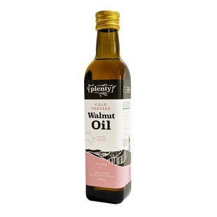 Plenty澳洲进口冷榨核桃油一级食用油直饮宝宝辅食油热炒油375ml