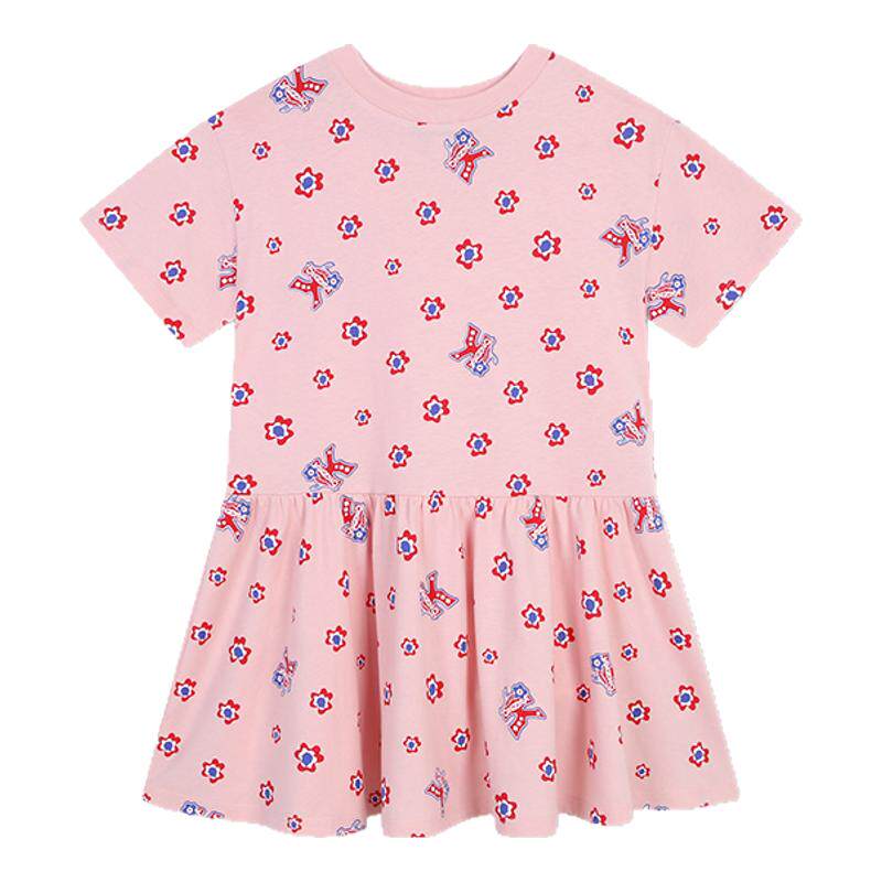 【断码特惠】KENZO KIDS童装女童春夏短袖印花连衣裙K60677