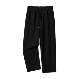 班尼路S&K系列宽松休闲裤子男款冬季加绒保暖长裤黑色春秋直筒裤A