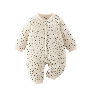 婴儿连体衣冬季夹棉一岁宝宝衣服冬天加厚外出服婴幼儿冬装洋气男