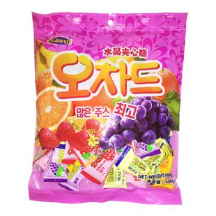 【2包装】水晶夹心软糖400g水果味休闲喜糖婚庆送礼零食儿童糖果