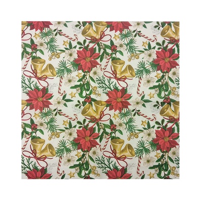 萌派熊跨境圣诞铃铛印花餐巾纸节日装饰专用纸巾方巾纸派对面巾纸