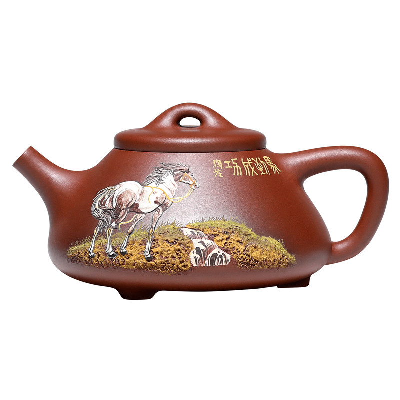 泥绘大师张小岭精品优级石瓢壶