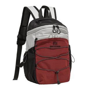 儿童登山包超轻户外徒步骑行旅游男孩红黑色日系可折叠双肩背包