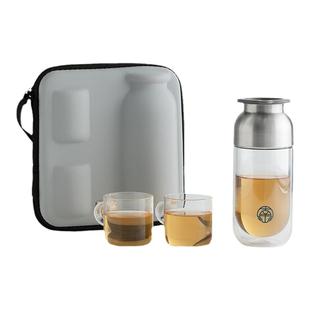 南山先生随手泡茶杯旅行茶具便携式收纳包玻璃杯一壶二杯快客杯