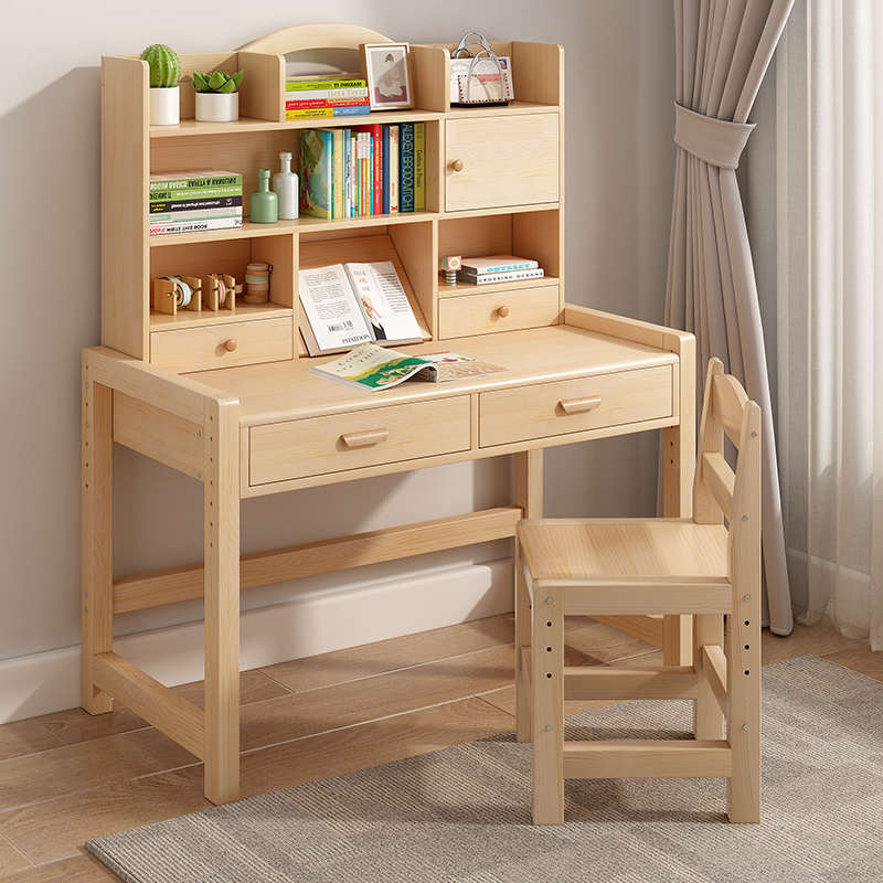 书桌儿童学习桌全实木初中小学生卧室男女孩家用写字课桌椅子套装