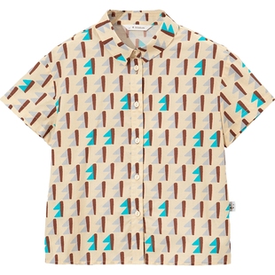 播broadcute童装精灵谷春夏男女童文艺衬衫领纯棉衬衫KEQ2C2511