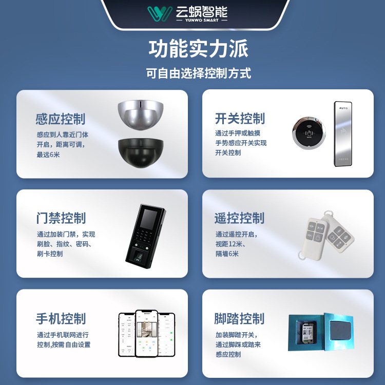 云蜗智能自动门电动玻璃门磁悬浮感应门电动吊轨门推拉门家用公装