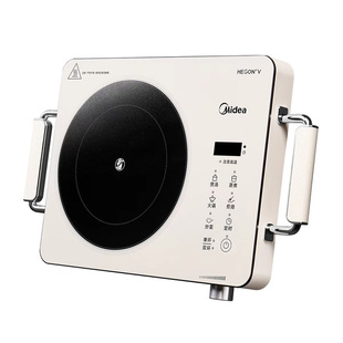 Midea/美的电陶炉MC-HW22E05单双环控温2200W旋钮触控定时不挑锅